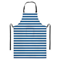 Blue And White Striped Pattern Print Bib Apron With Pocket