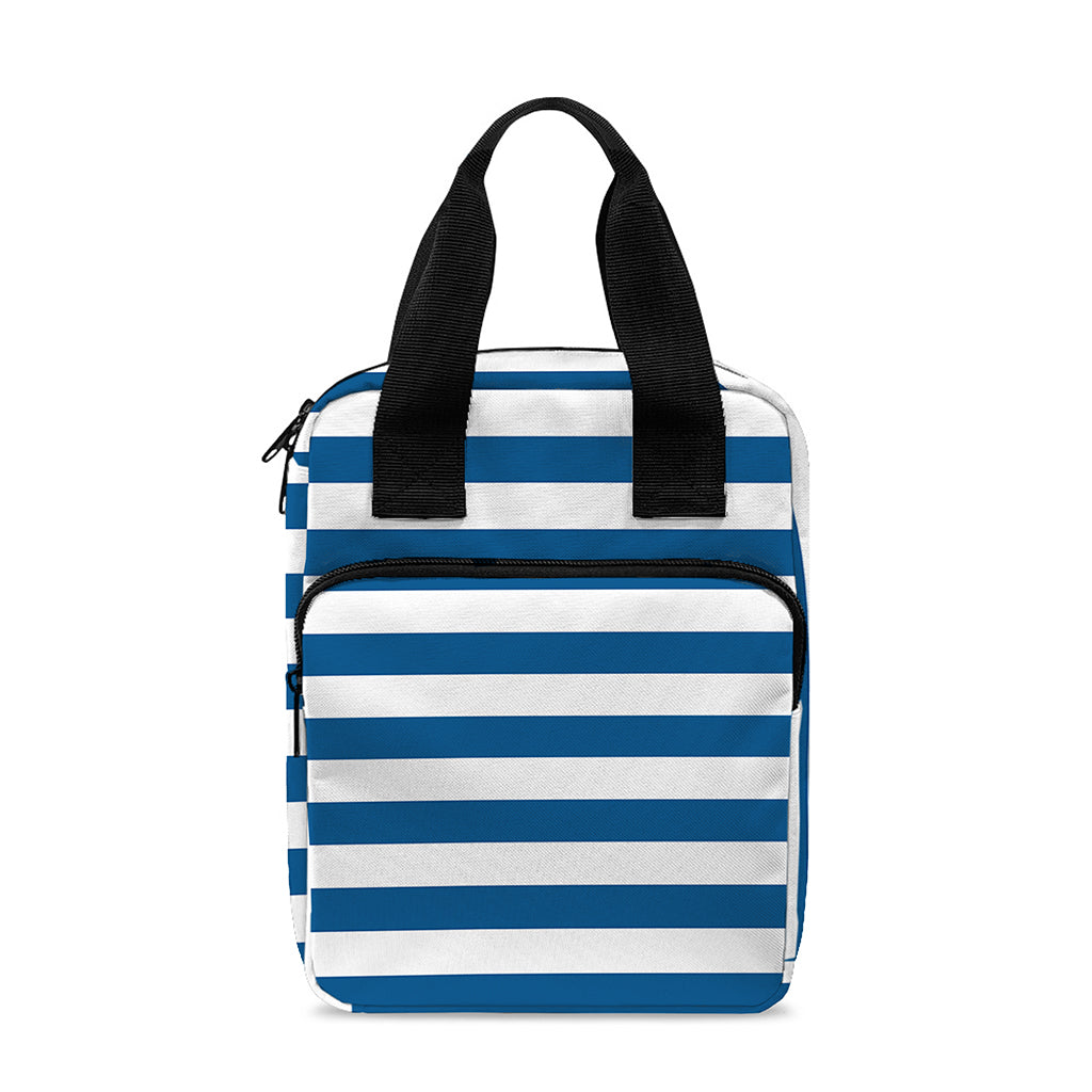 Blue And White Striped Pattern Print Bible Tote Bag