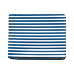 Blue And White Striped Pattern Print Bifold Wallet