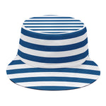 Blue And White Striped Pattern Print Bucket Hat