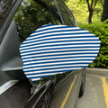 Blue And White Striped Pattern Print Car Side Mirror Covers