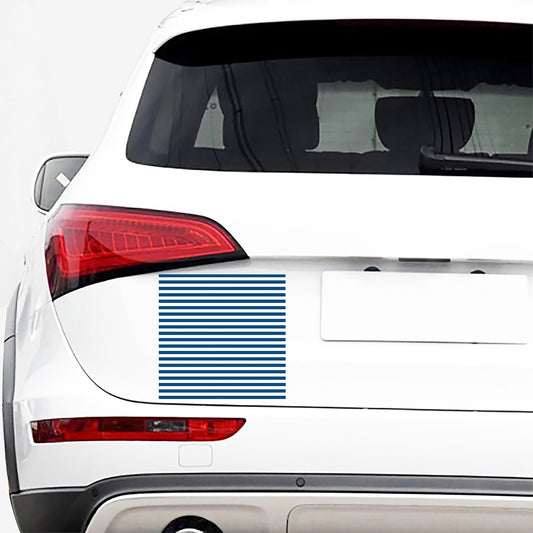 Blue And White Striped Pattern Print Car Sticker