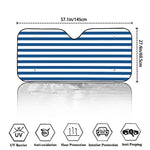Blue And White Striped Pattern Print Car Windshield Sun Shade