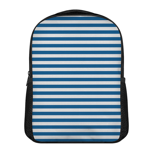 Blue And White Striped Pattern Print Casual Backpack