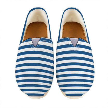 Blue And White Striped Pattern Print Casual Shoes