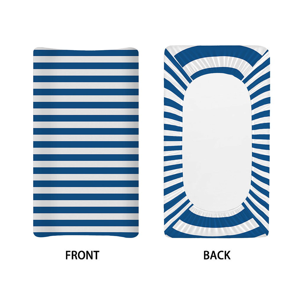 Blue And White Striped Pattern Print Changing Pad Cover