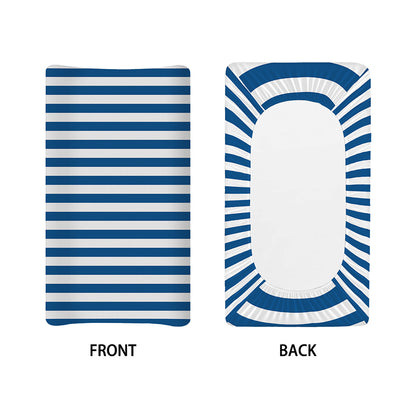 Blue And White Striped Pattern Print Changing Pad Cover