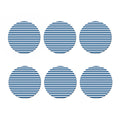 Blue And White Striped Pattern Print Coaster Set
