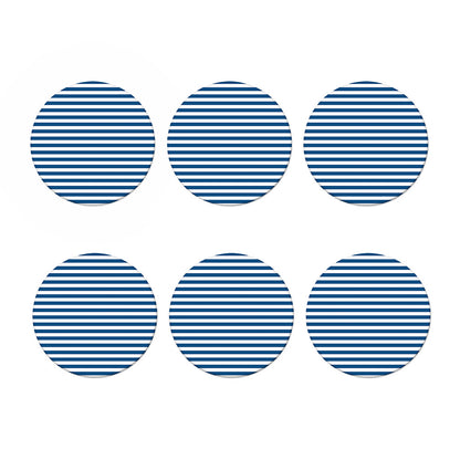 Blue And White Striped Pattern Print Coaster Set