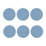 Blue And White Striped Pattern Print Coaster Set