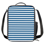 Blue And White Striped Pattern Print Crossbody Lunch Bag