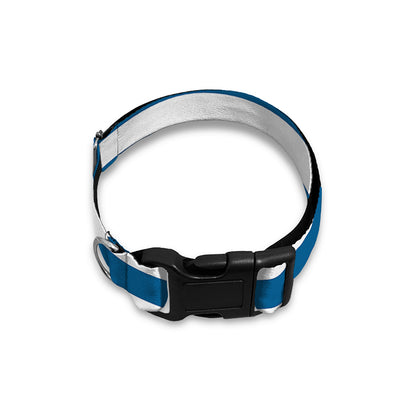 Blue And White Striped Pattern Print Dog Collar