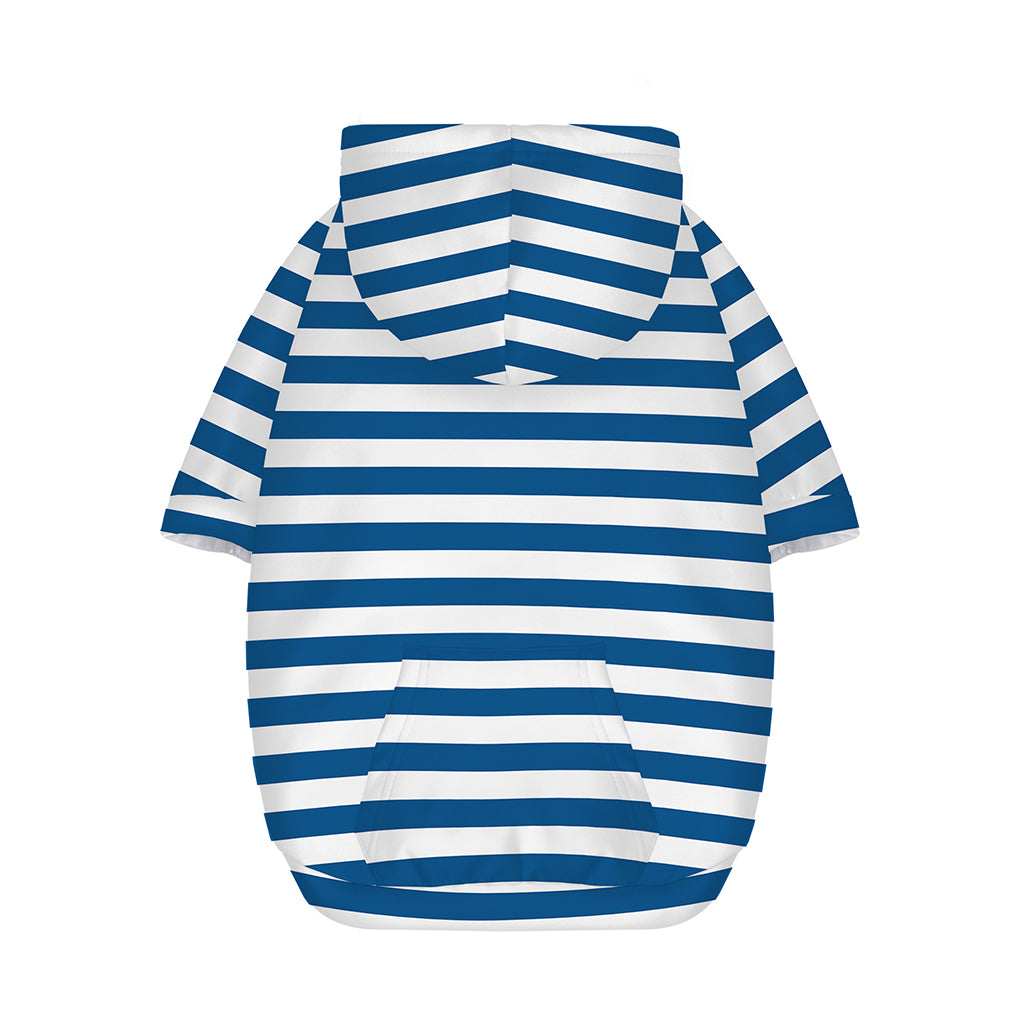 Blue And White Striped Pattern Print Dog Zip Up Hoodie