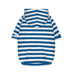 Blue And White Striped Pattern Print Dog Zip Up Hoodie