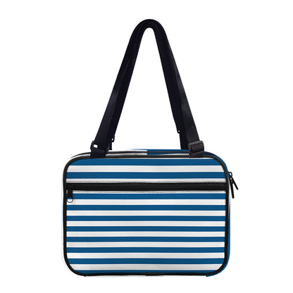 Blue And White Striped Pattern Print Double Strap Bible Bag