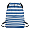 Blue And White Striped Pattern Print Drawstring Backpack