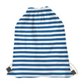 Blue And White Striped Pattern Print Drawstring Bag