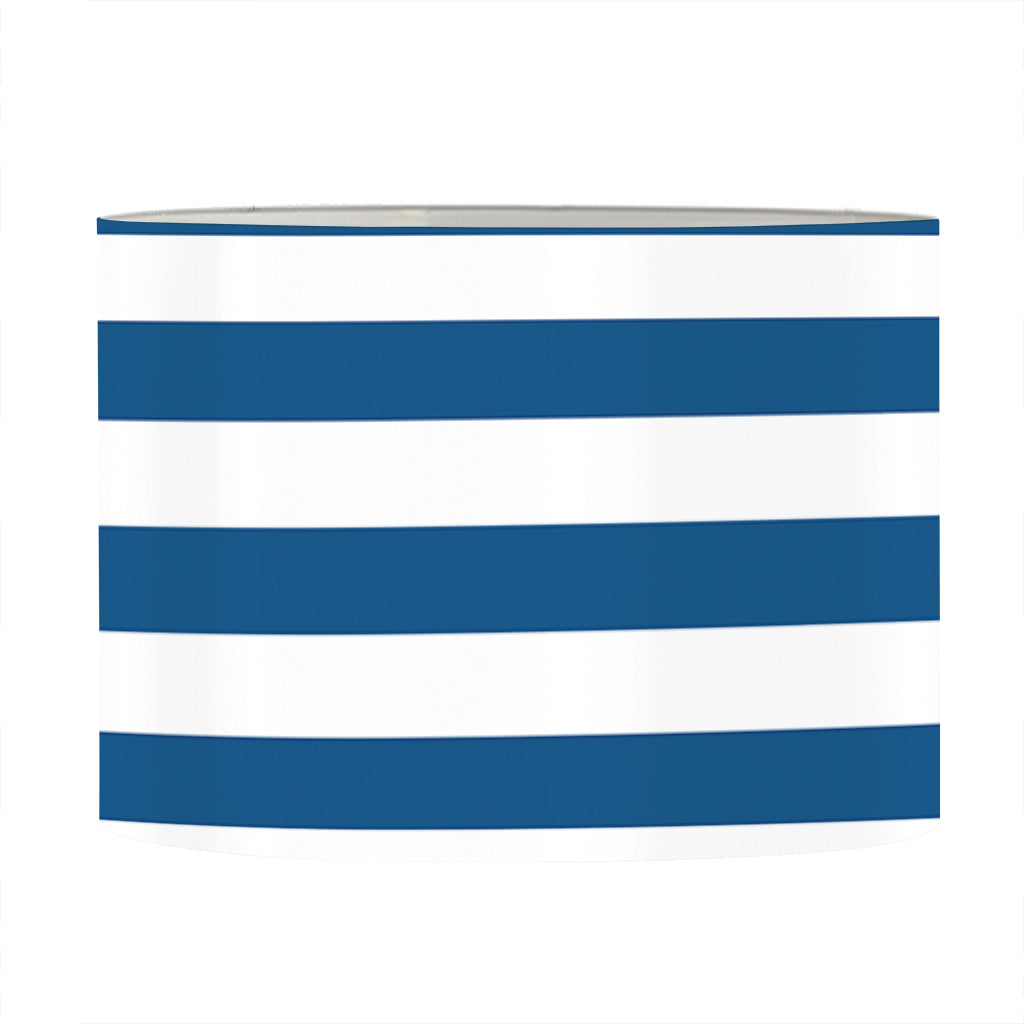 Blue And White Striped Pattern Print Drum Lamp Shade