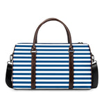 Blue And White Striped Pattern Print Duffle Bag