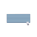 Blue And White Striped Pattern Print Extended Mouse Pad