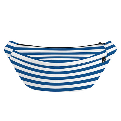 Blue And White Striped Pattern Print Fanny Pack
