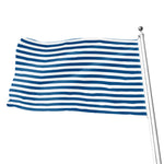 Blue And White Striped Pattern Print Flag