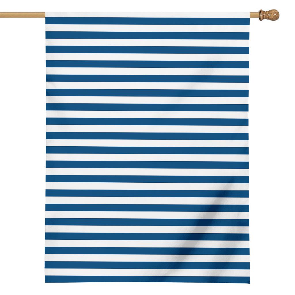 Blue And White Striped Pattern Print House Flag