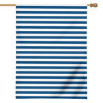 Blue And White Striped Pattern Print House Flag