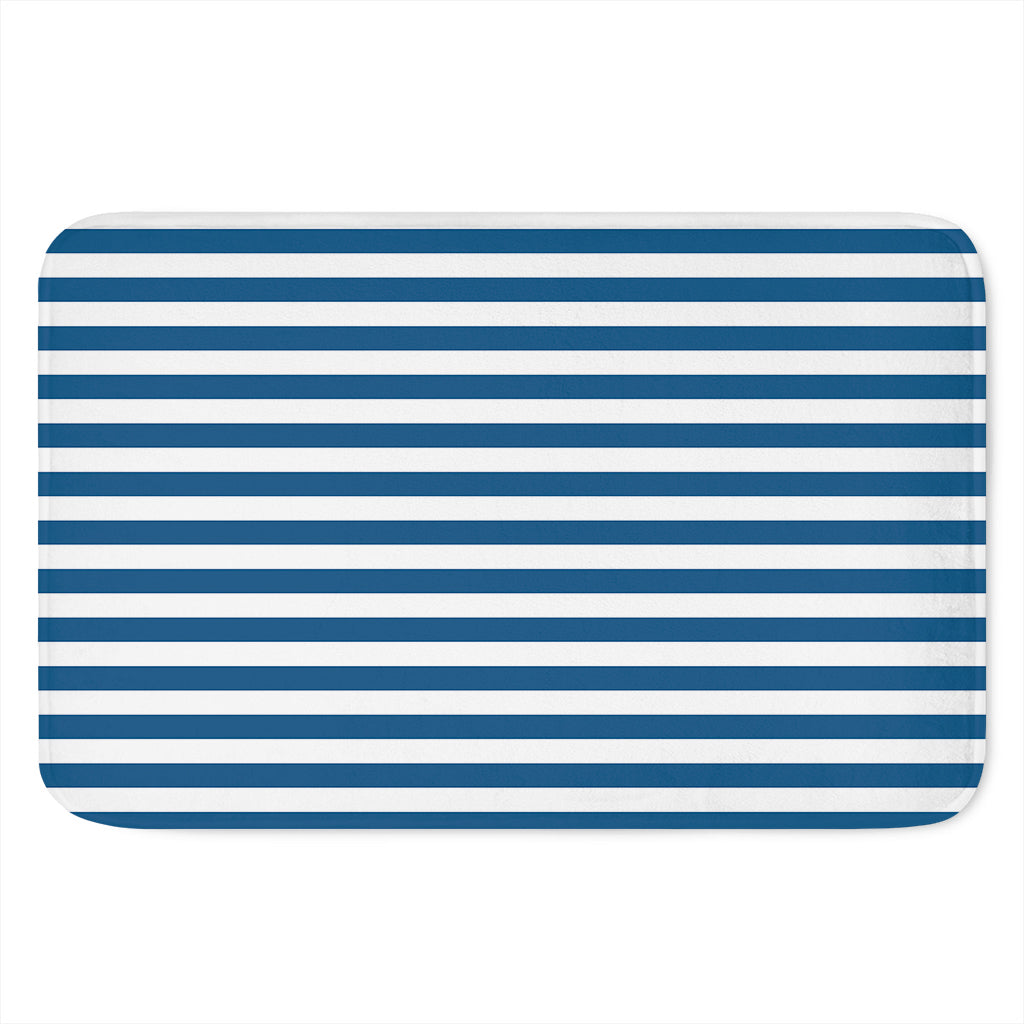 Blue And White Striped Pattern Print Indoor Door Mat