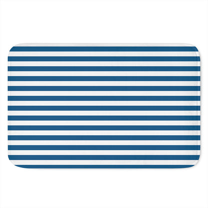 Blue And White Striped Pattern Print Indoor Door Mat