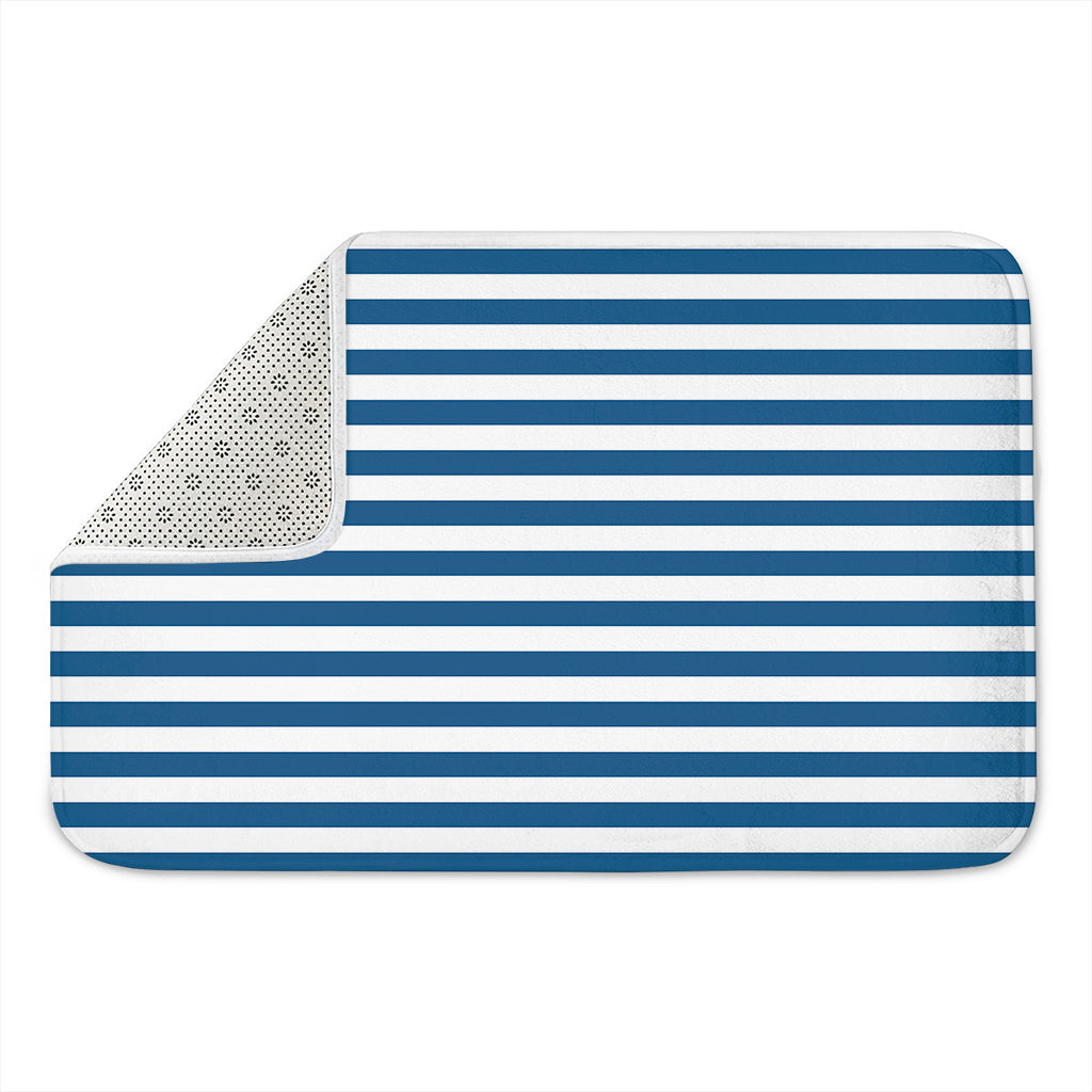 Blue And White Striped Pattern Print Indoor Door Mat