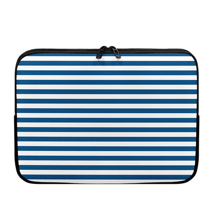 Blue And White Striped Pattern Print Laptop Sleeve