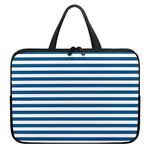 Blue And White Striped Pattern Print Laptop Sleeve With Handle