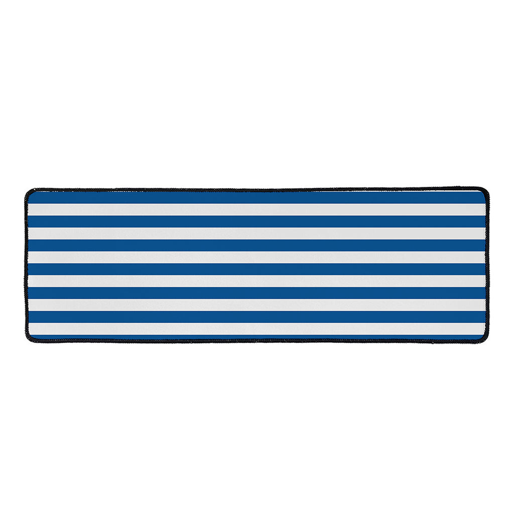 Blue And White Striped Pattern Print Long Kitchen Mat