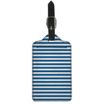 Blue And White Striped Pattern Print Luggage Tag
