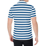 Blue And White Striped Pattern Print Men's Shirt
