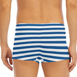 Blue And White Striped Pattern Print Men's Short Boxer Briefs
