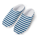 Blue And White Striped Pattern Print Mesh Casual Shoes