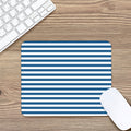 Blue And White Striped Pattern Print Mouse Pad