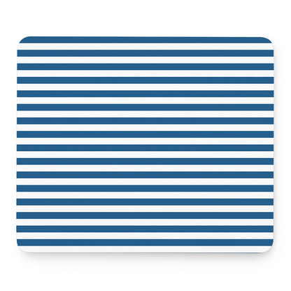 Blue And White Striped Pattern Print Mouse Pad