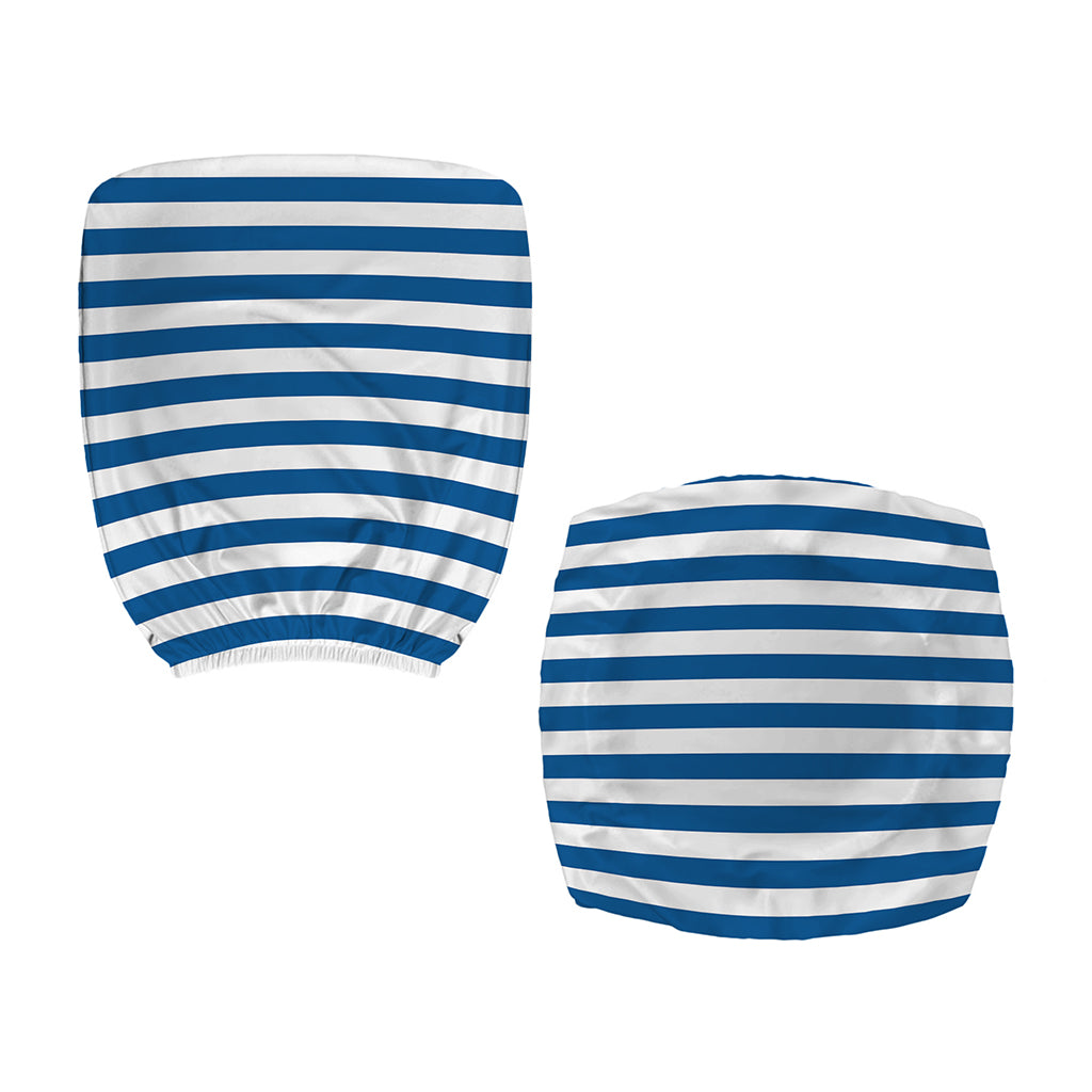 Blue And White Striped Pattern Print Office Chair Cover