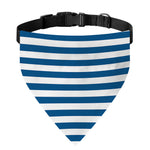Blue And White Striped Pattern Print Over The Collar Dog Bandana
