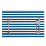 Blue And White Striped Pattern Print Placemat