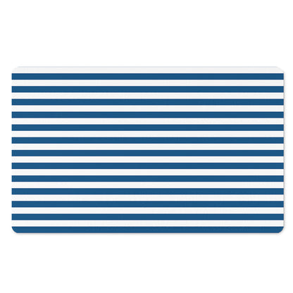 Blue And White Striped Pattern Print Polyester Doormat