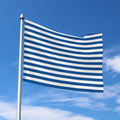 Blue And White Striped Pattern Print Polyester Flag