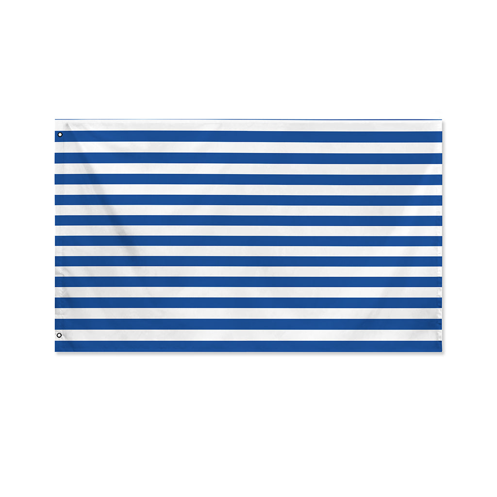 Blue And White Striped Pattern Print Polyester Flag