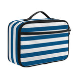 Blue And White Striped Pattern Print Portable Lunch Bag