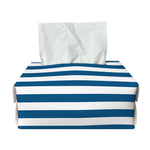 Blue And White Striped Pattern Print Rectangle Tissue Box Cover