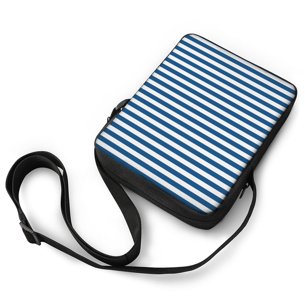 Blue And White Striped Pattern Print Rectangular Crossbody Bag