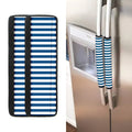 Blue And White Striped Pattern Print Refrigerator Handle Covers